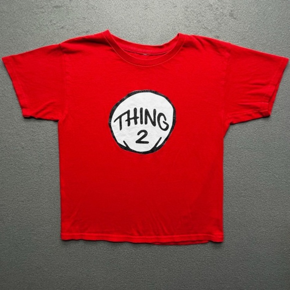 Thing‎ 2 Red Graphic T Shirt Dr Seuss Youth L Universal Studios Costume Tee